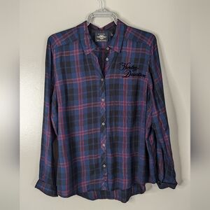 Beautiful Harvey Davidson button up womens long sleeve blouse. XL